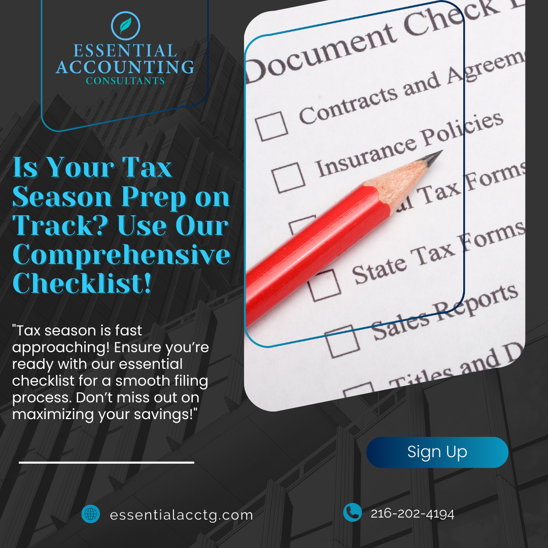 "Is Your Tax Season Prep on Track? Use Our Comprehensive Checklist!"